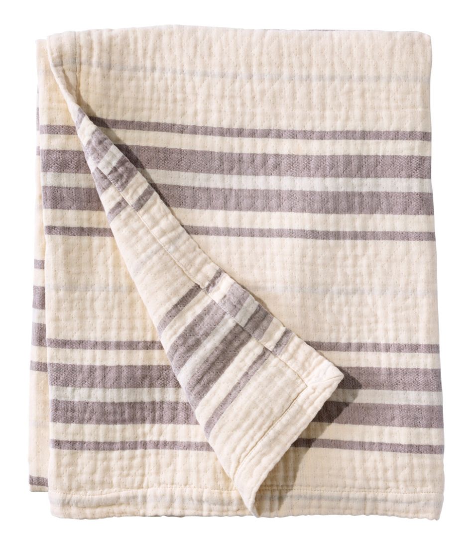 Lightweight Cotton Gauze Throw, Stripe / L.L.Bean