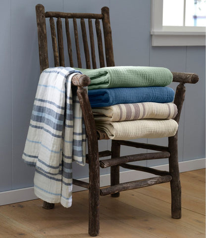 Lightweight Cotton Gauze Throw, Stripe / L.L.Bean