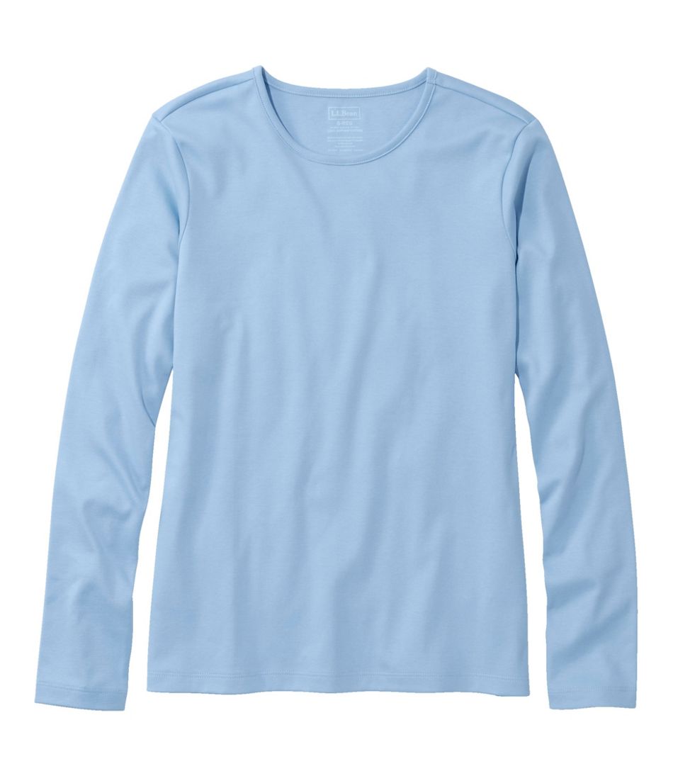 Women's Pima Cotton Tee, Long-Sleeve Crewneck / L.L.Bean