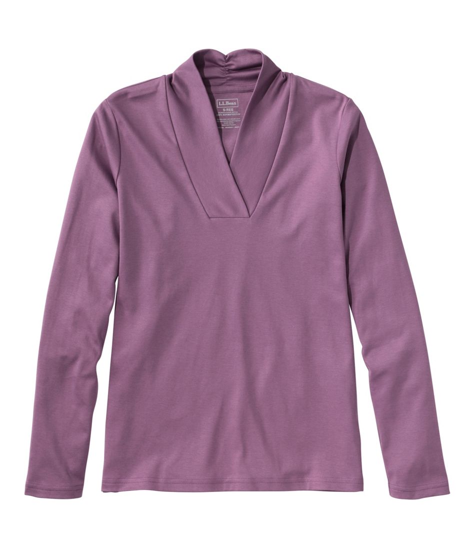 Women's Pima Cotton Tee, Shawl Long-Sleeve / L.L.Bean