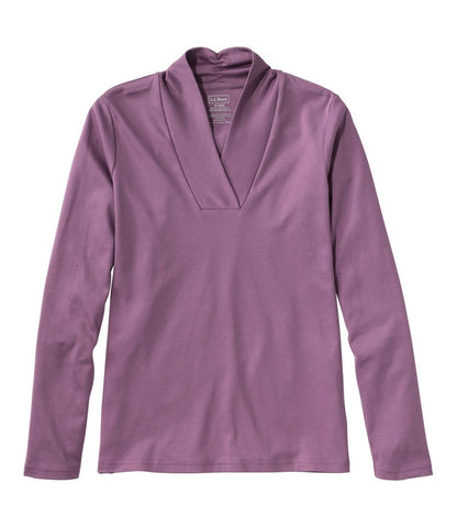 Women's Pima Cotton Tee, Shawl Long-Sleeve / L.L.Bean