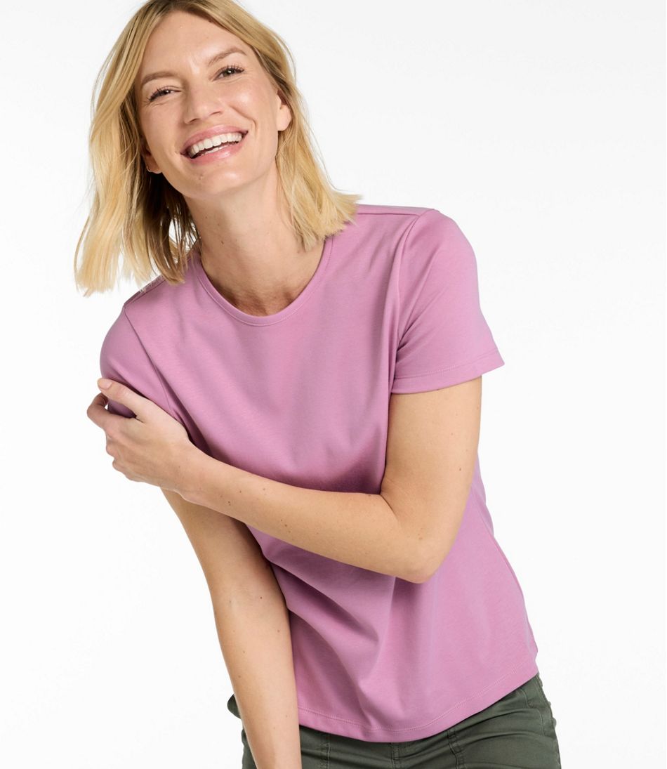 Women's Pima Cotton Tee, Short-Sleeve Crewneck / L.L.Bean