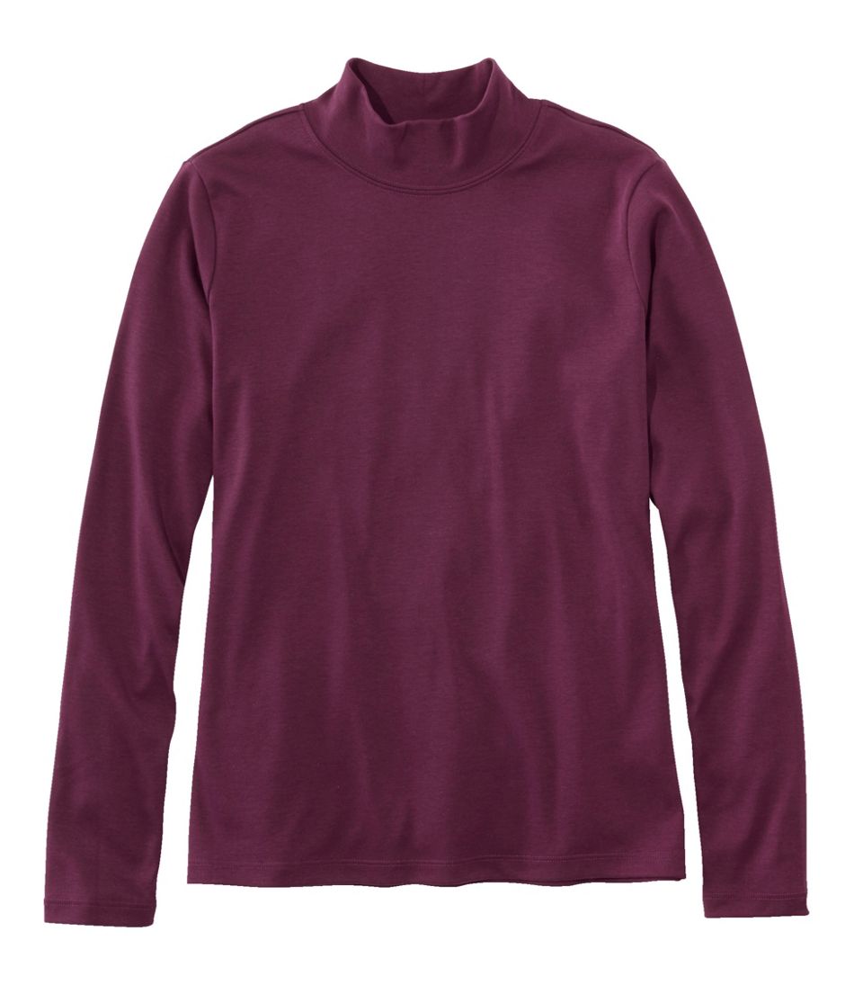Women's Pima Cotton Tee, Long-Sleeve Mockneck / L.L.Bean