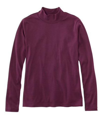 Women's Pima Cotton Tee, Long-Sleeve Mockneck / L.L.Bean
