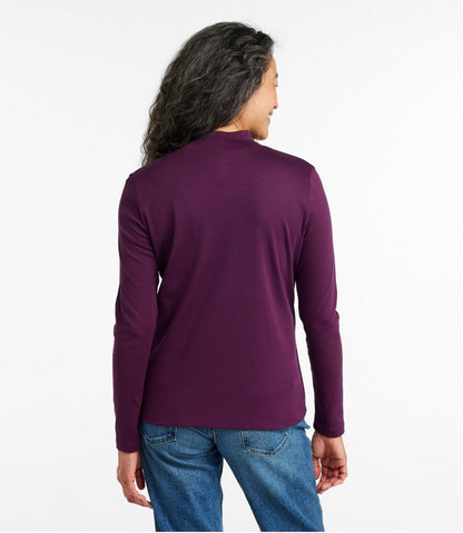 Women's Pima Cotton Tee, Long-Sleeve Mockneck / L.L.Bean