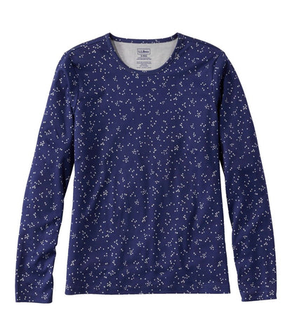 Women's Pima Cotton Tee, Long-Sleeve Crewneck Print / L.L.Bean