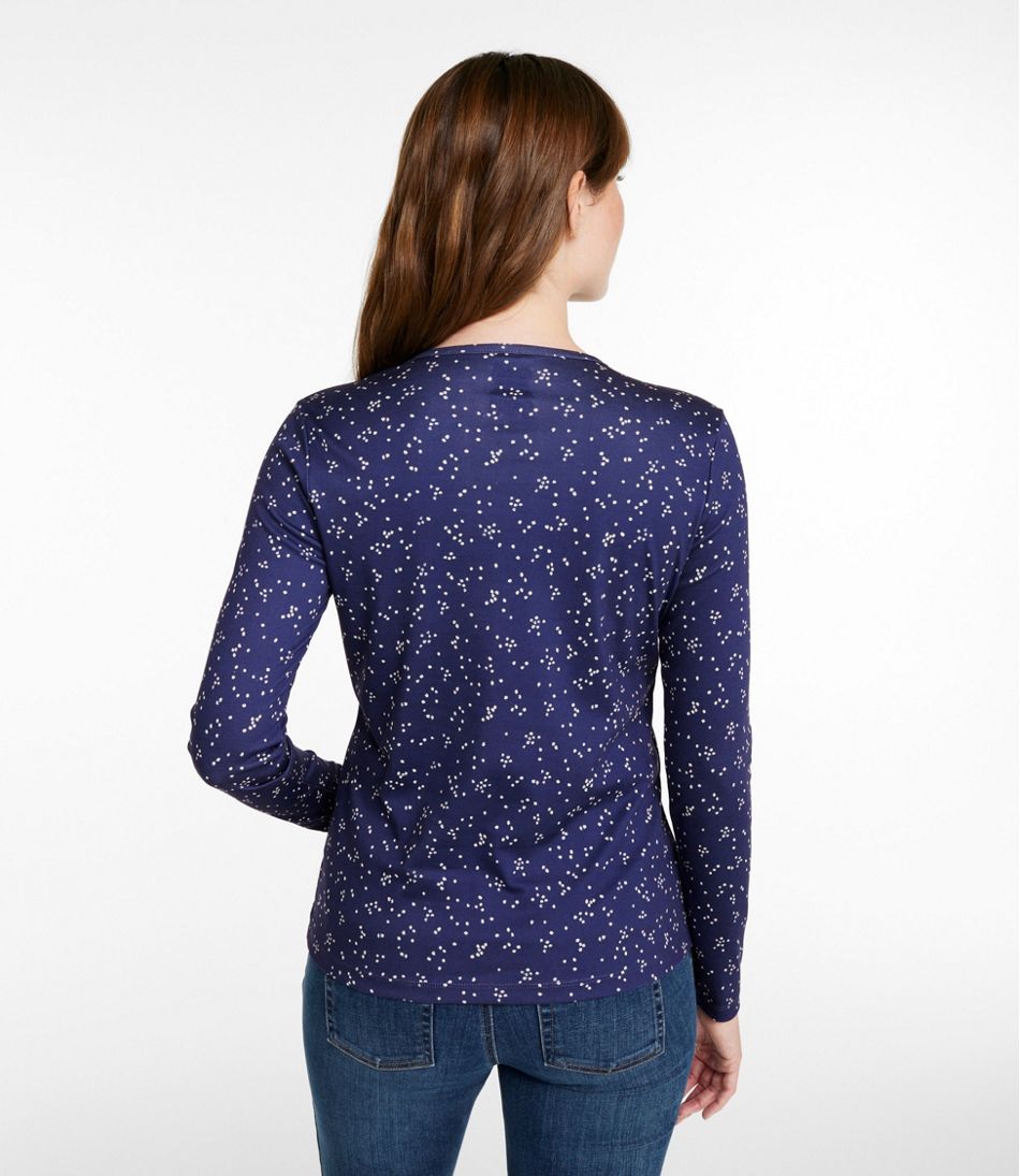Women's Pima Cotton Tee, Long-Sleeve Crewneck Print / L.L.Bean
