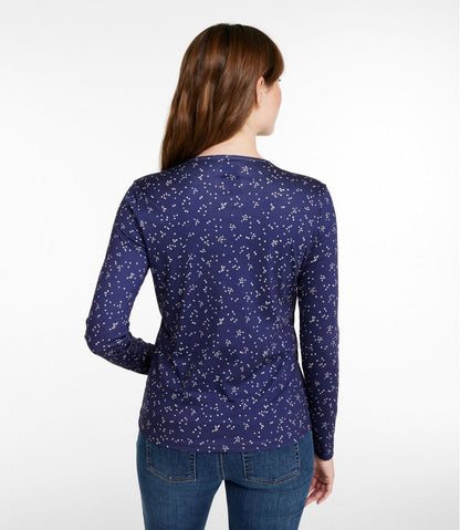 Women's Pima Cotton Tee, Long-Sleeve Crewneck Print / L.L.Bean