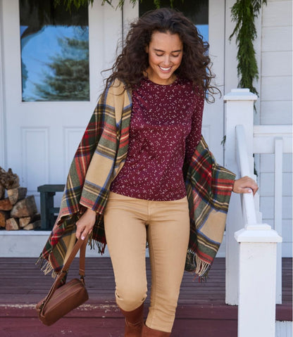 Women's Pima Cotton Tee, Long-Sleeve Crewneck Print / L.L.Bean