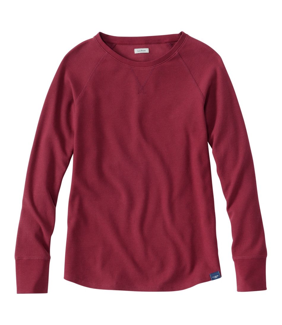 Women's Unshrinkable Mini-Waffle Tee, Long-Sleeve Crewneck / L.L.Bean