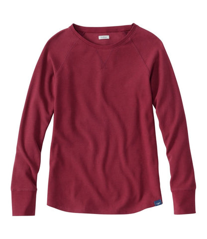 Women's Unshrinkable Mini-Waffle Tee, Long-Sleeve Crewneck / L.L.Bean