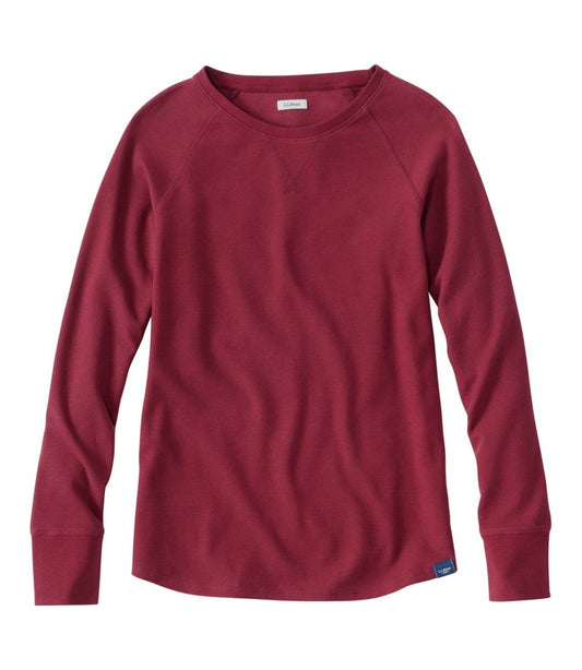 Women's Unshrinkable Mini-Waffle Tee, Long-Sleeve Crewneck / L.L.Bean