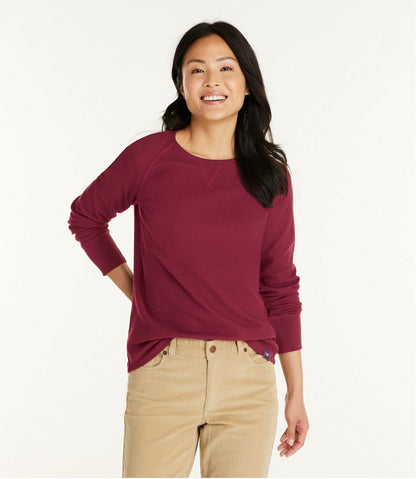 Women's Unshrinkable Mini-Waffle Tee, Long-Sleeve Crewneck / L.L.Bean
