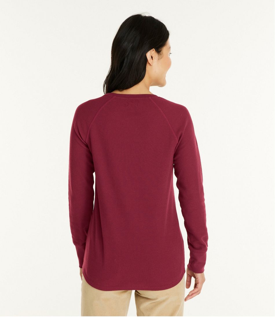 Women's Unshrinkable Mini-Waffle Tee, Long-Sleeve Crewneck / L.L.Bean