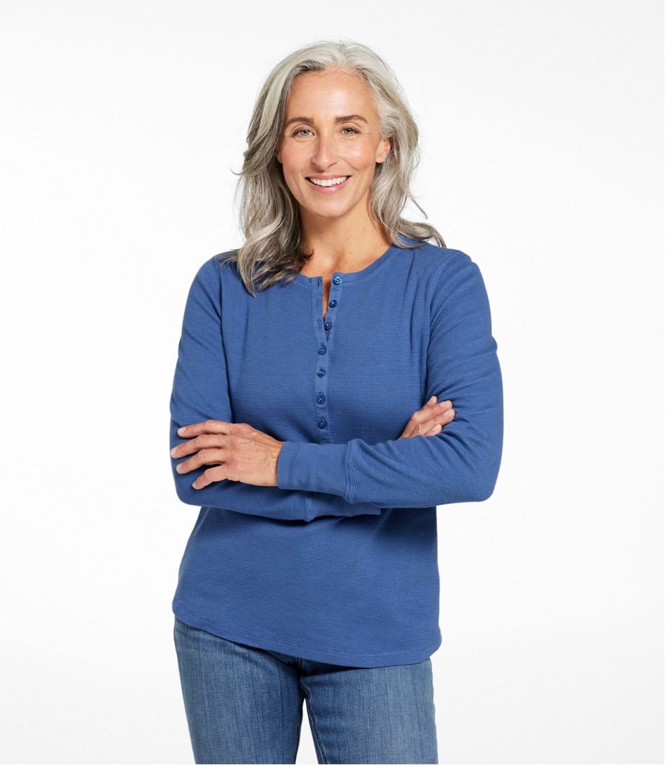 Women's Waffle-Knit Henley / L.L.Bean