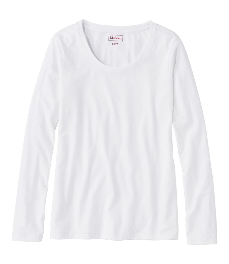 Women's Soft Stretch Supima-Blend Tee, Scoopneck Long-Sleeve / L.L.Bean
