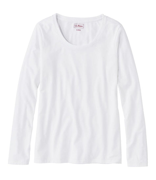 Women's Soft Stretch Supima-Blend Tee, Scoopneck Long-Sleeve / L.L.Bean