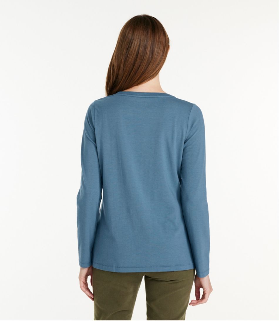 Women's Soft Stretch Supima-Blend Tee, Scoopneck Long-Sleeve / L.L.Bean