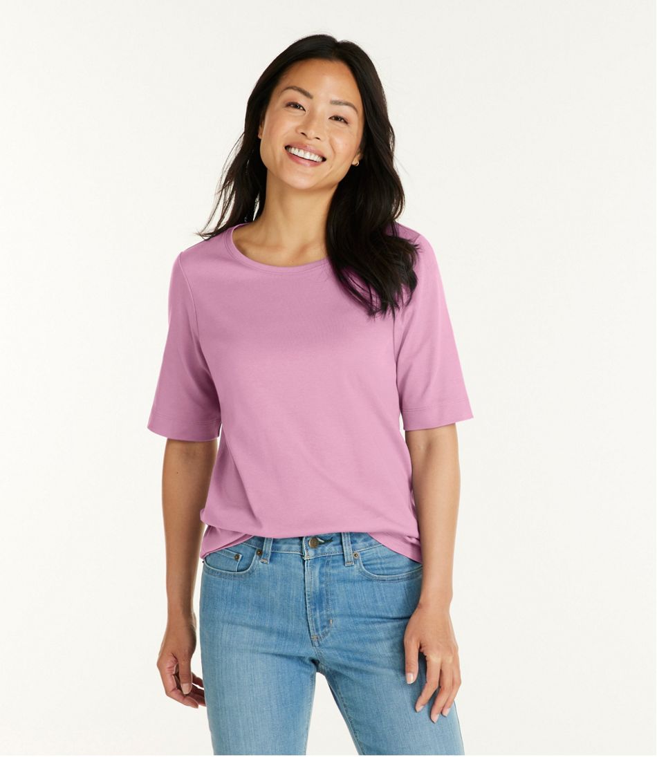 Women's Jewelneck Tee, Elbow-Sleeve / L.L.Bean