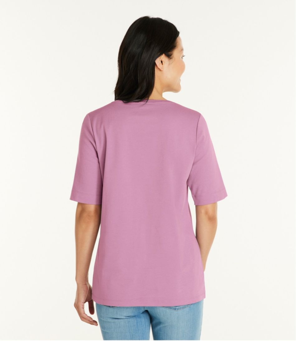 Women's Jewelneck Tee, Elbow-Sleeve / L.L.Bean
