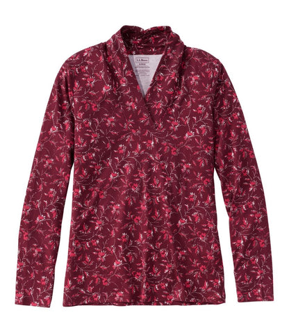 Women's Pima Cotton Tee, Shawl Long-Sleeve Print / L.L.Bean