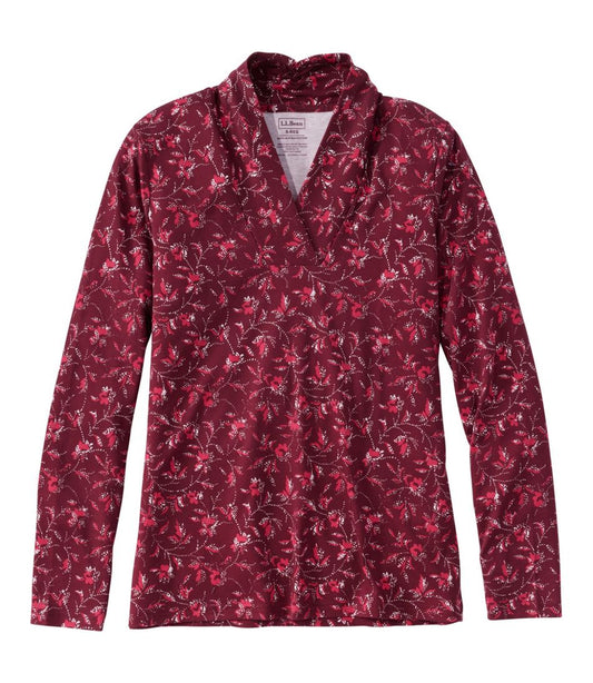 Women's Pima Cotton Tee, Shawl Long-Sleeve Print / L.L.Bean