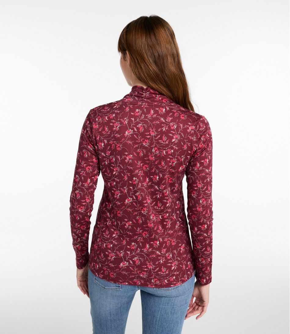 Women's Pima Cotton Tee, Shawl Long-Sleeve Print / L.L.Bean