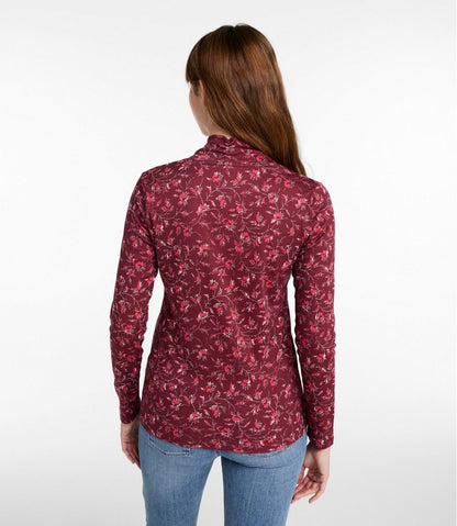 Women's Pima Cotton Tee, Shawl Long-Sleeve Print / L.L.Bean
