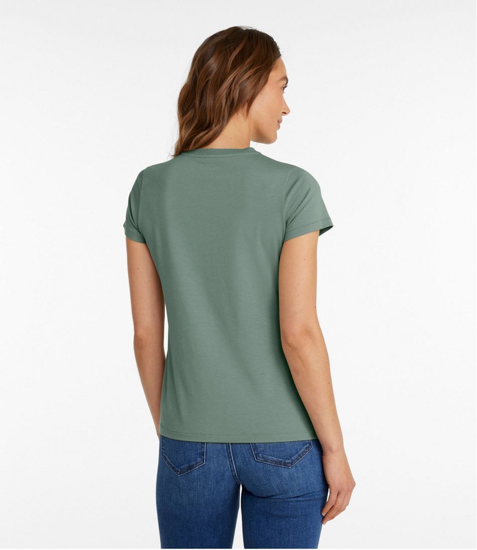 Women's Soft Stretch Supima-Blend Tee, Crewneck Short-Sleeve / L.L.Bean