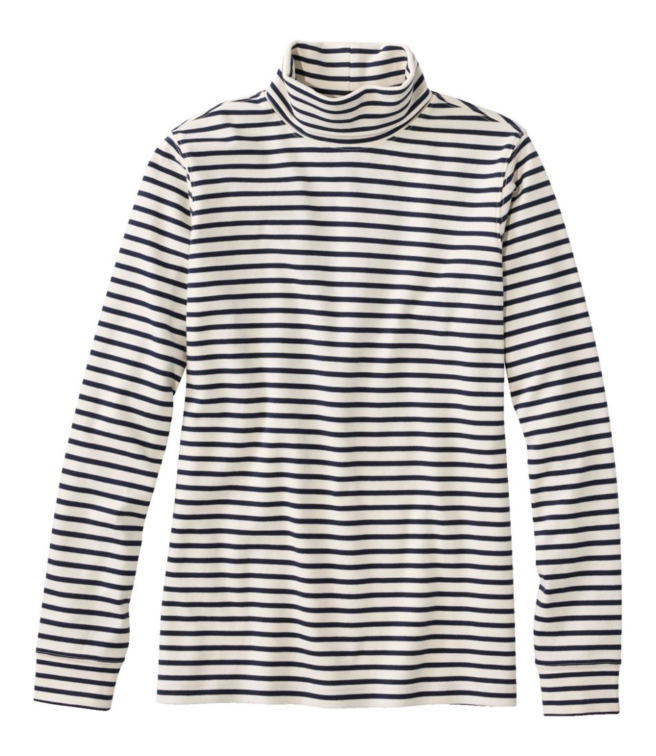 Women's Interlock Turtleneck, Long-Sleeve Stripe / L.L.Bean