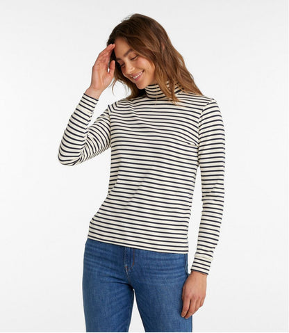 Women's Interlock Turtleneck, Long-Sleeve Stripe / L.L.Bean