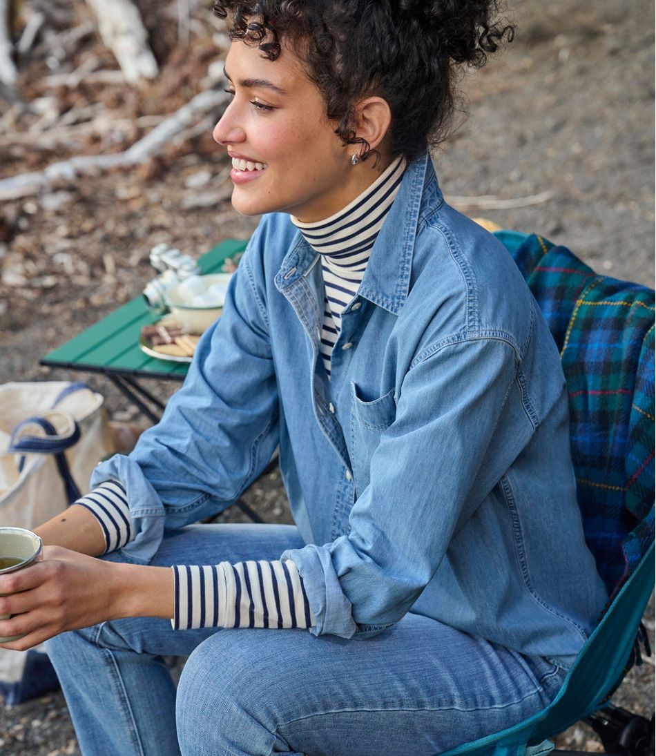 Women's Interlock Turtleneck, Long-Sleeve Stripe / L.L.Bean