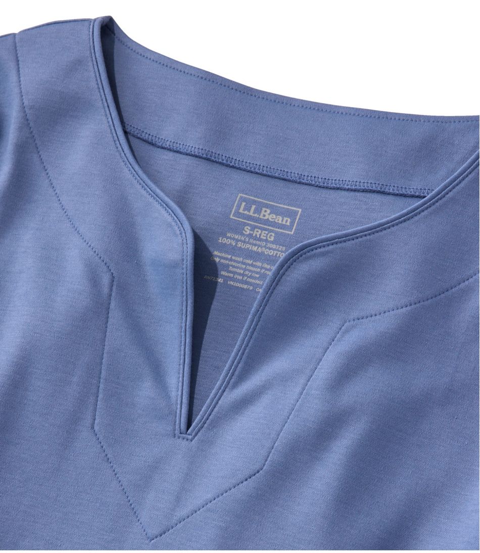 Women's Pima Cotton Tunic, Three-Quarter-Sleeve Splitneck / L.L.Bean