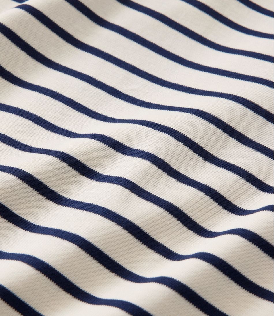 Women's Pima Cotton Tee, Three-Quarter-Sleeve Polo Stripe / L.L.Bean