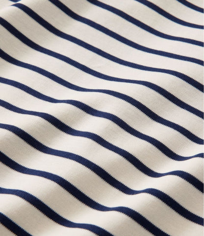 Women's Pima Cotton Tee, Three-Quarter-Sleeve Polo Stripe / L.L.Bean