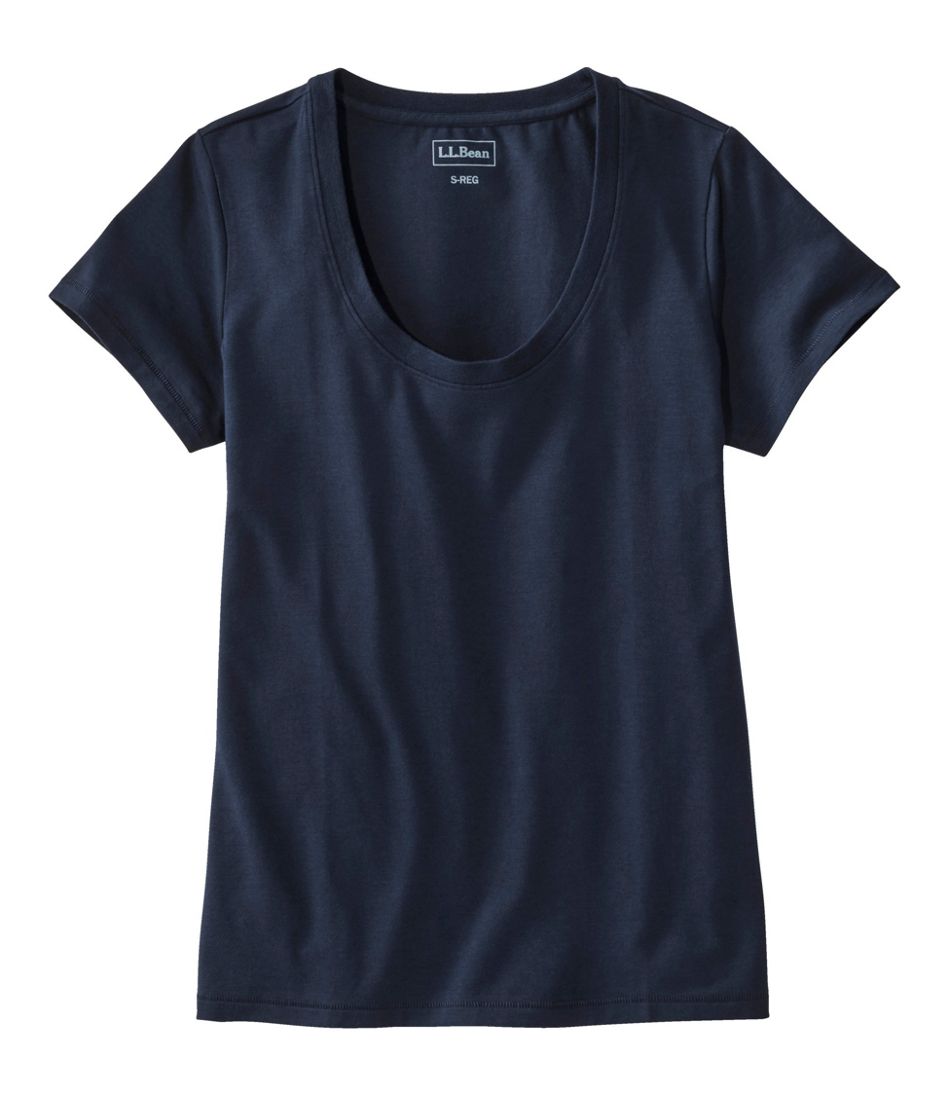 Women's Soft Stretch Supima-Blend Tee, Scoopneck Short-Sleeve / L.L.Bean