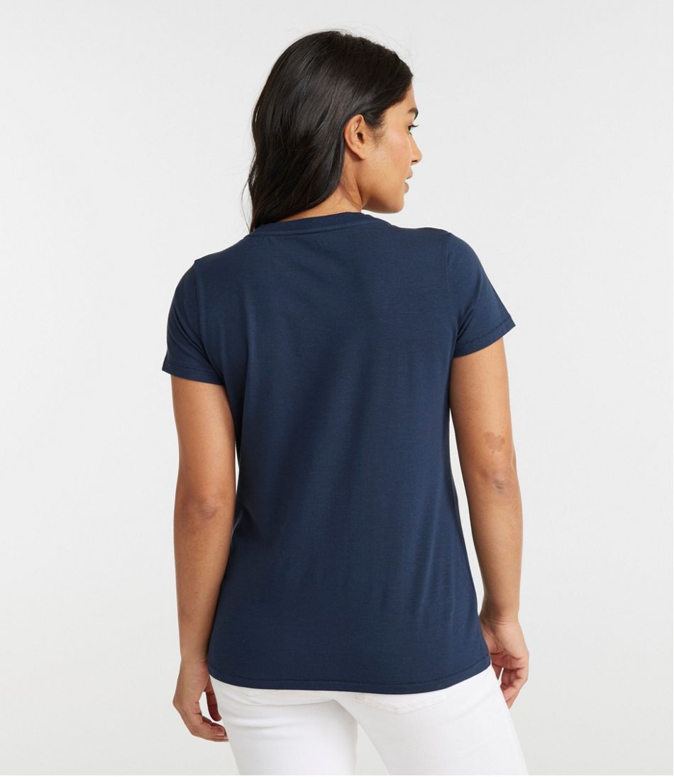 Women's Soft Stretch Supima-Blend Tee, Scoopneck Short-Sleeve / L.L.Bean
