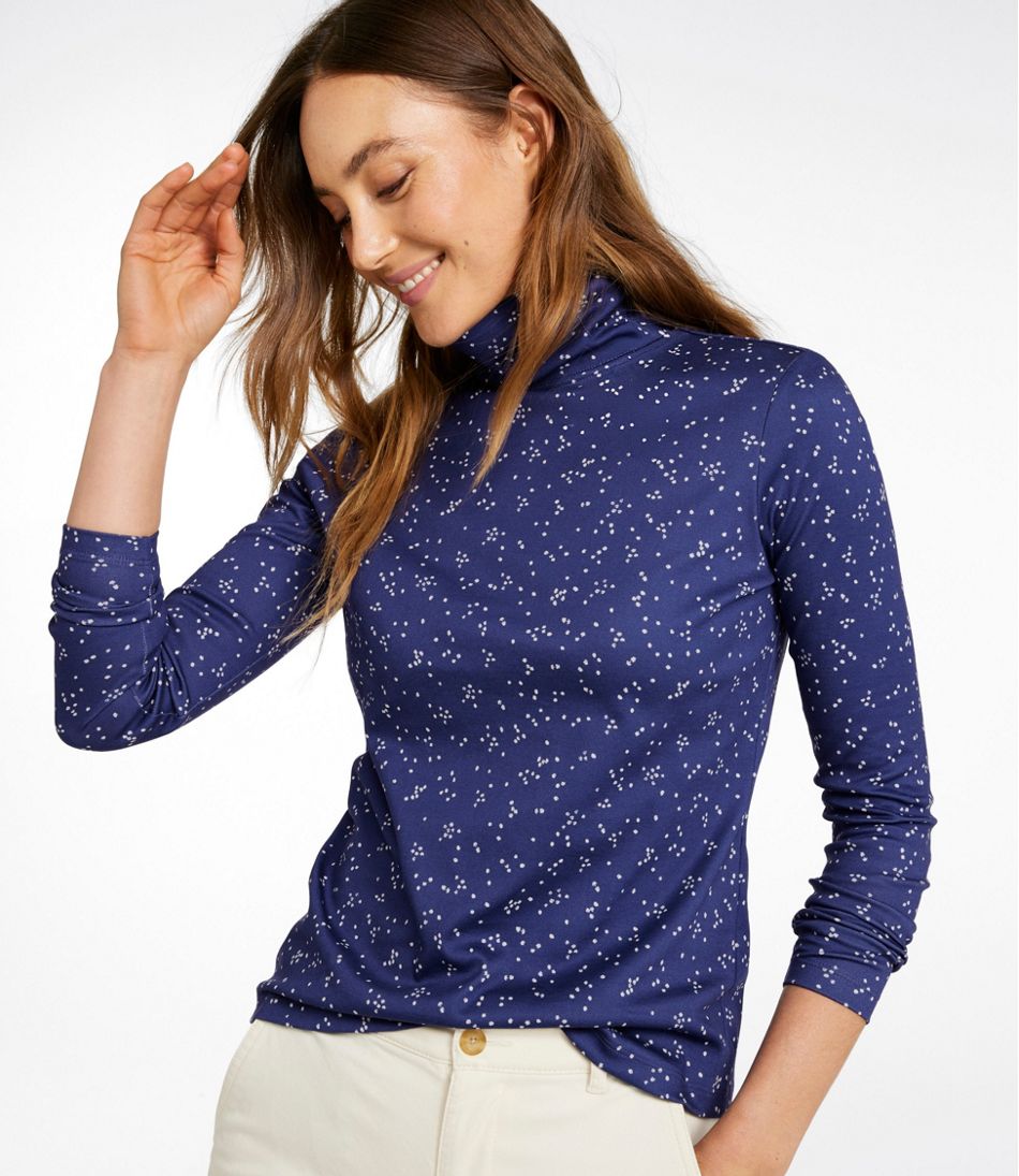 Women's Pima Cotton Turtleneck, Long-Sleeve Print / L.L.Bean