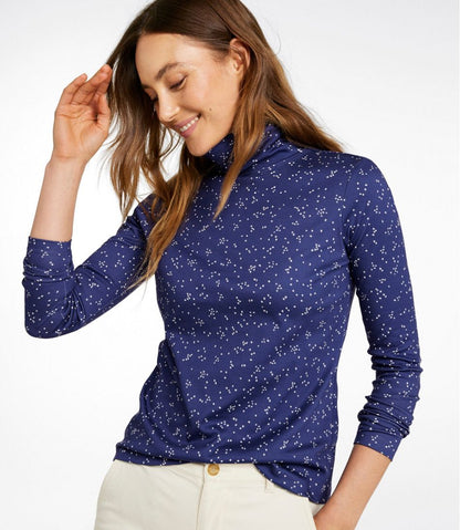 Women's Pima Cotton Turtleneck, Long-Sleeve Print / L.L.Bean