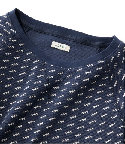 Women's Unshrinkable Mini-Waffle Tee, Long-Sleeve Crewneck Stripe / L.L.Bean