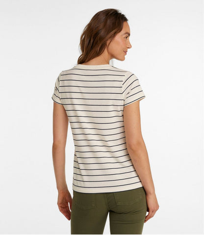 Women's Soft Stretch Supima-Blend Tee, Scoopneck Short-Sleeve Stripe / L.L.Bean
