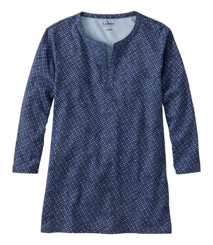 Women's Tee, Three-Quarter-Sleeve Splitneck Tunic Print / L.L.Bean