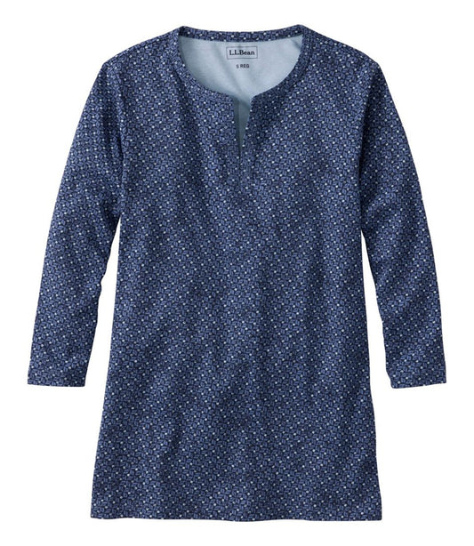 Women's Tee, Three-Quarter-Sleeve Splitneck Tunic Print / L.L.Bean