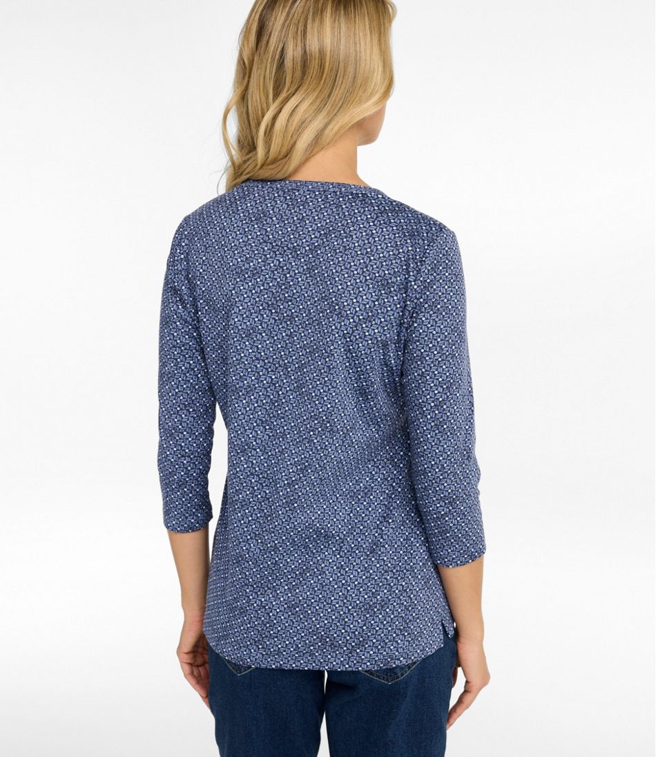 Women's Tee, Three-Quarter-Sleeve Splitneck Tunic Print / L.L.Bean