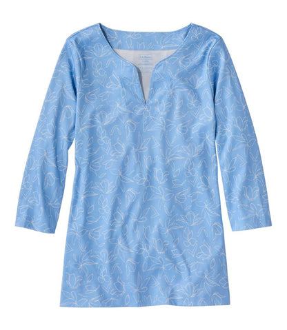 Women's Pima Cotton Tunic, Three-Quarter-Sleeve Splitneck Print / L.L.Bean