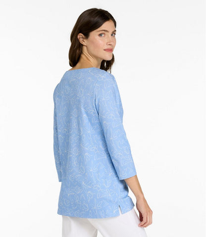 Women's Pima Cotton Tunic, Three-Quarter-Sleeve Splitneck Print / L.L.Bean
