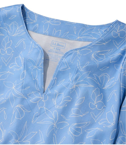 Women's Pima Cotton Tunic, Three-Quarter-Sleeve Splitneck Print / L.L.Bean