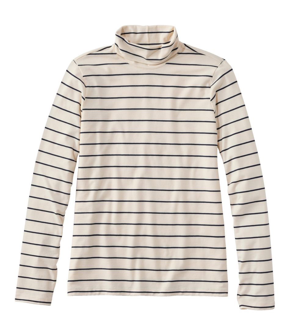 Women's Soft Stretch Supima-Blend Tee, Turtleneck Stripe / L.L.Bean