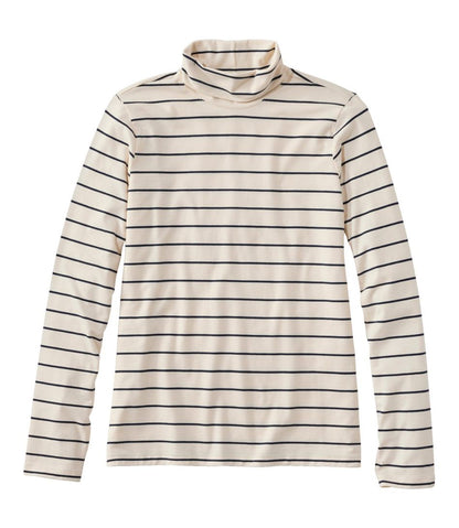 Women's Soft Stretch Supima-Blend Tee, Turtleneck Stripe / L.L.Bean