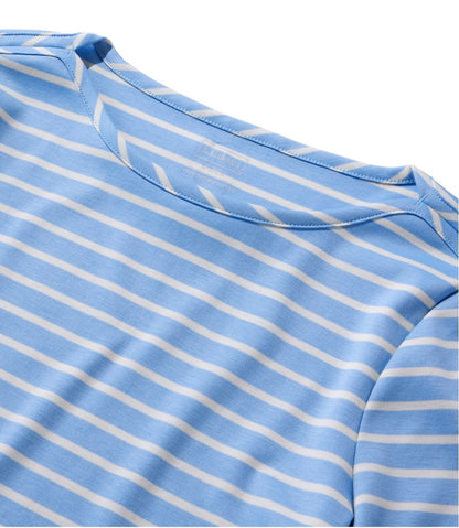 Women's Pima Cotton Tee, Elbow-Sleeve Boatneck Stripe / L.L.Bean